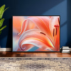Peach Lily Canvas Wall Art, Coral Pink Flower Macro Photo Print, Botanical Decor