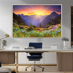 Mountain and Spring Wall Art Canvas Print