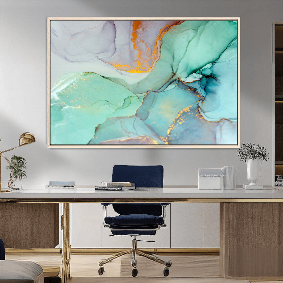 Colorful Marble Fluid Effect Canvas Wall Art Print