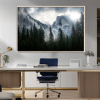 Wall Art Foggy Forest Landscape Canvas Print