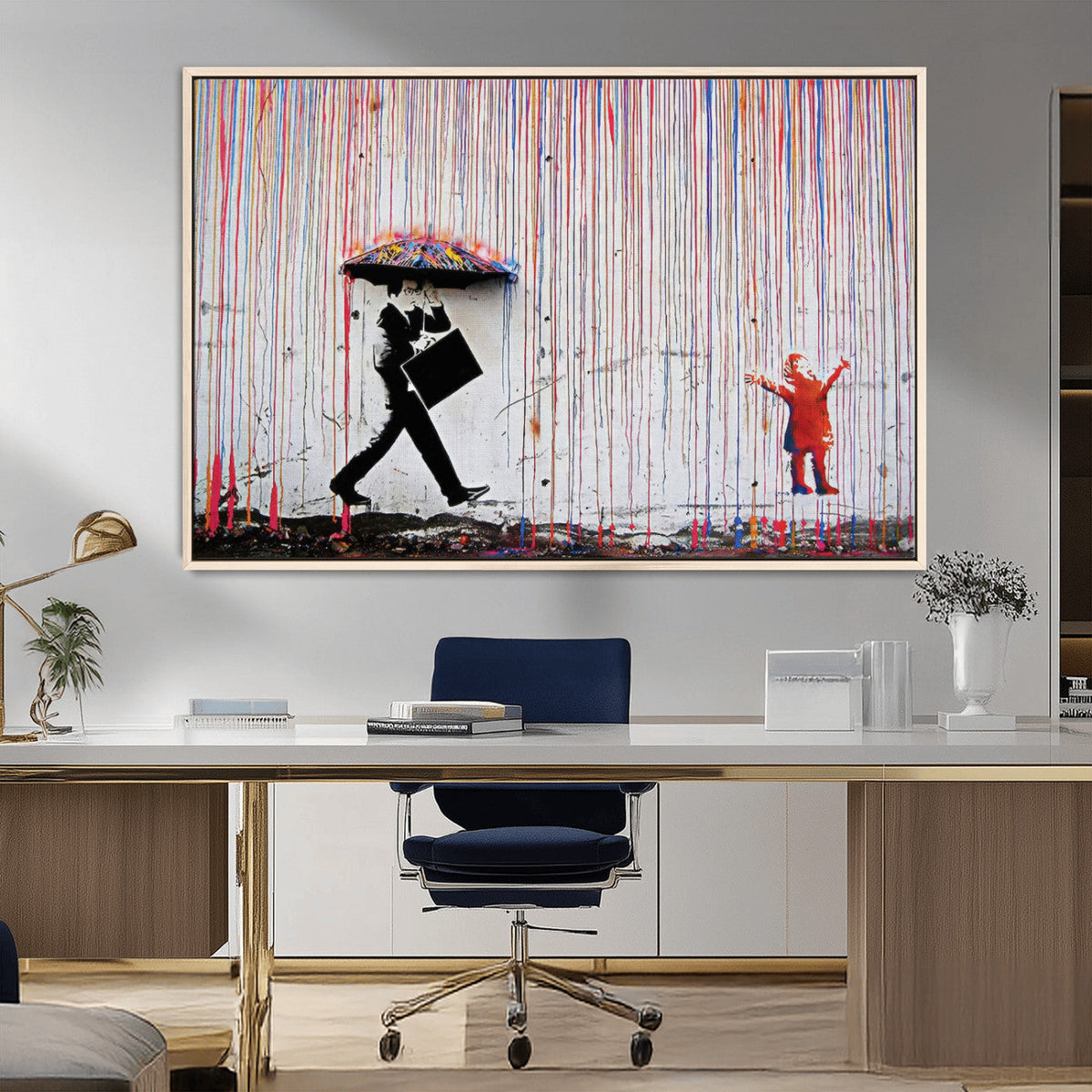 Banksy Wall Art Canvas Print | Framed Graffiti Street Art Picture