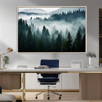 Captivating Misty Forest Wall Art Canvas, Premium Canvas Print of a Foggy and Serene Atmosphere