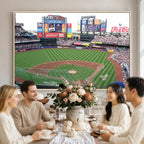 New York Mets Baseball Team Print, Citi Field Baseball Stadium Wall Art