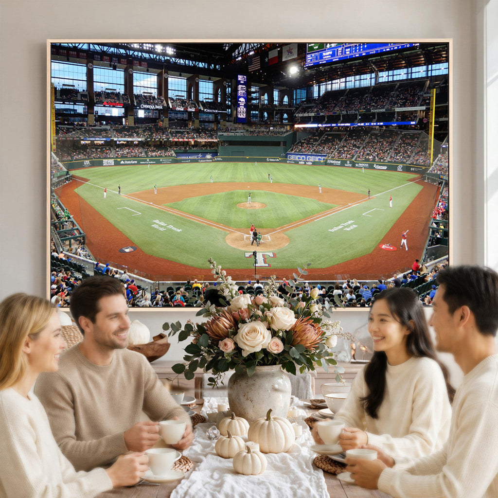 Texas Rangers Baseball Team Print, Arlington Globe Life Field Stadium Wall Art