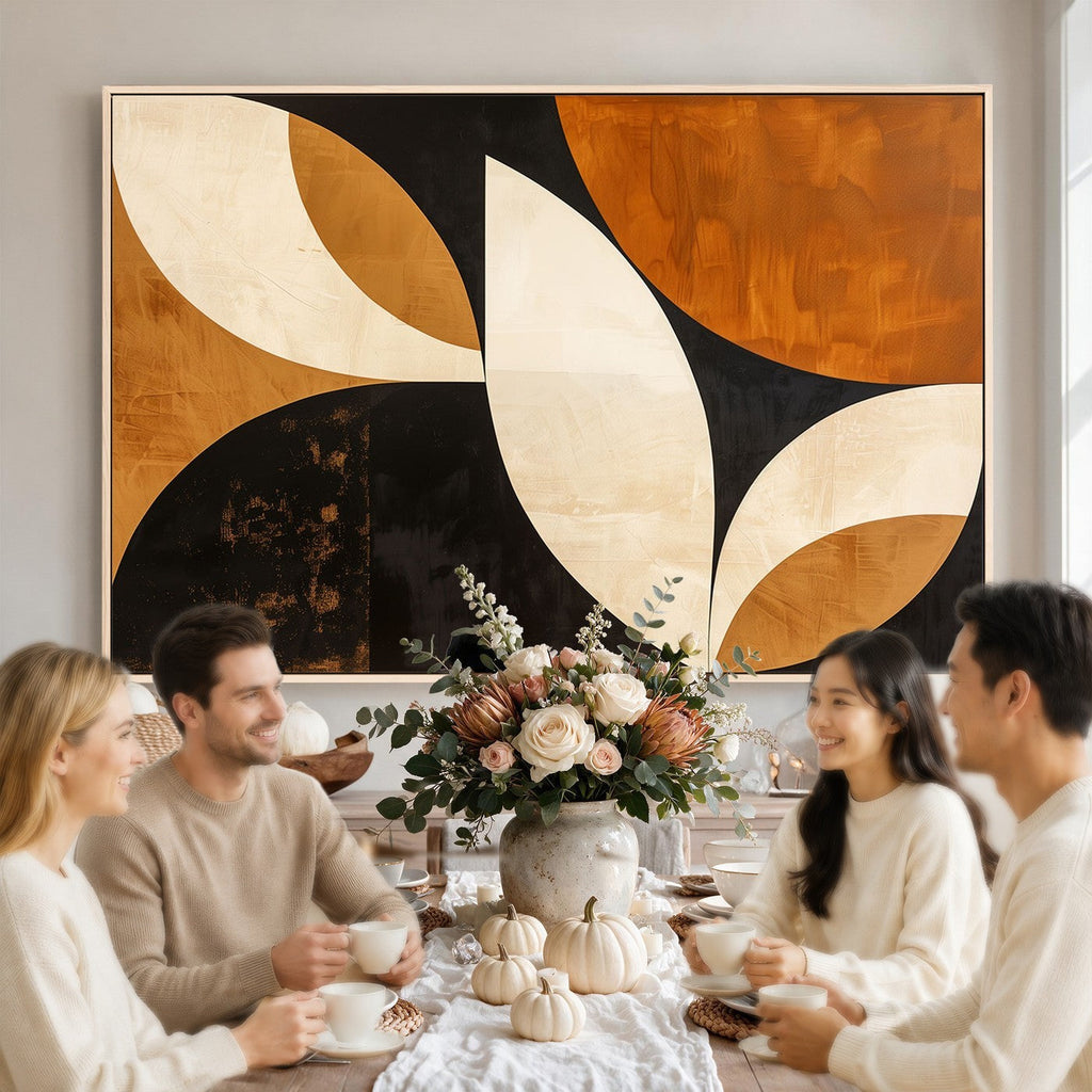 Geometric Abstract Wall Art Canvas Print, Mid Century Modern Wall Art