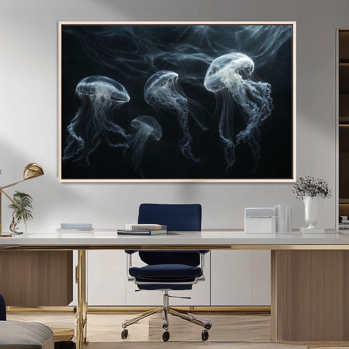Jellyfish Wall Art Canvas Print, Elegant Wall Decor