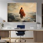 Jesus Walking on Water, Christian Wall Art, Jesus Christ Oil Painting Style Print