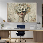 Abstract Floral Women Pastel Wall Art Canvas Print