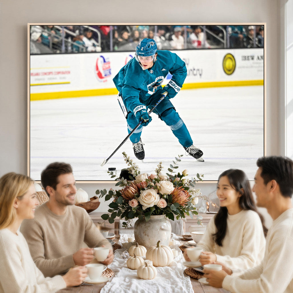 San Jose Sharks Ice Hockey Player Wall Art Canvas Print