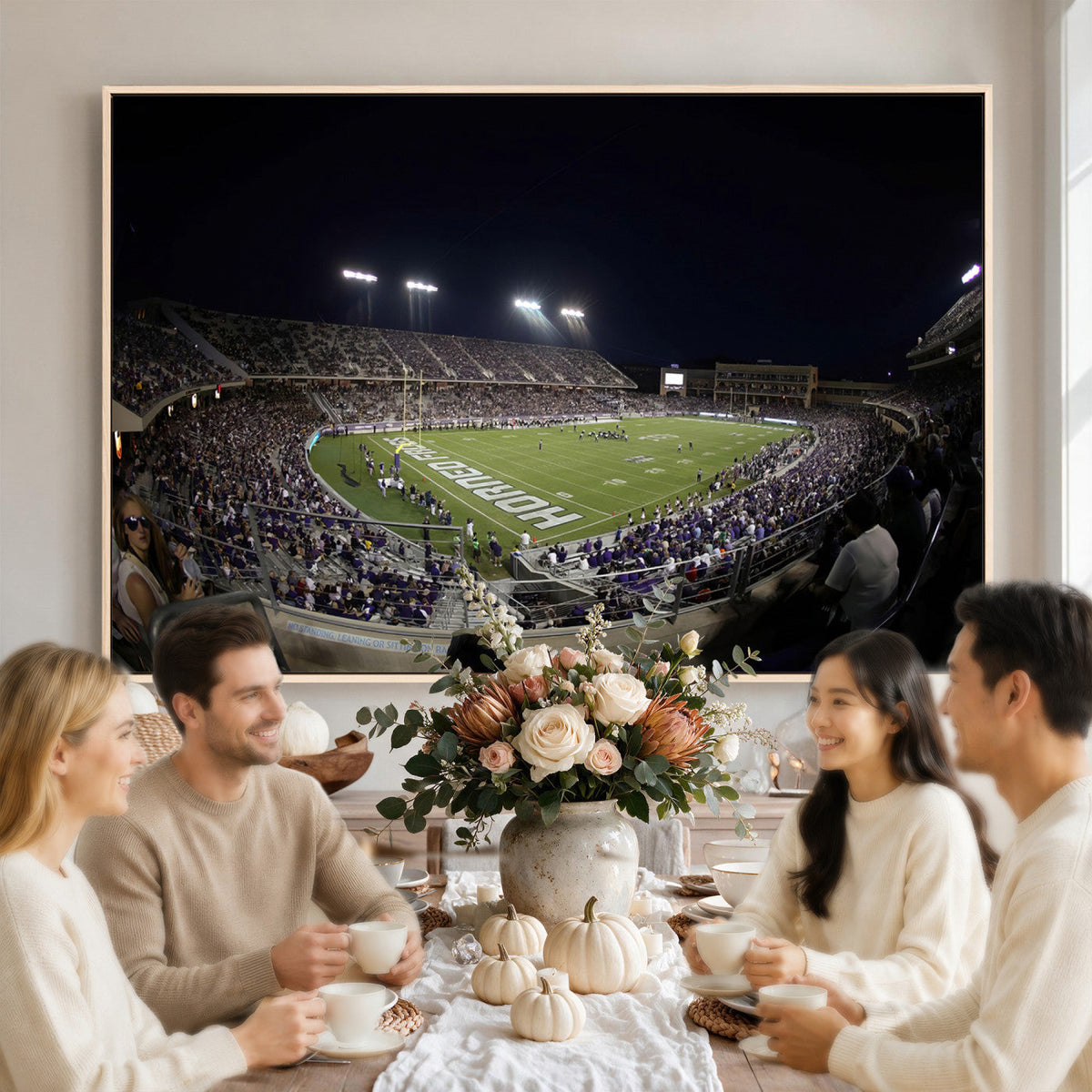 TCU Horned Frogs Football Team Print, Fort Worth Amon G. Carter Stadium