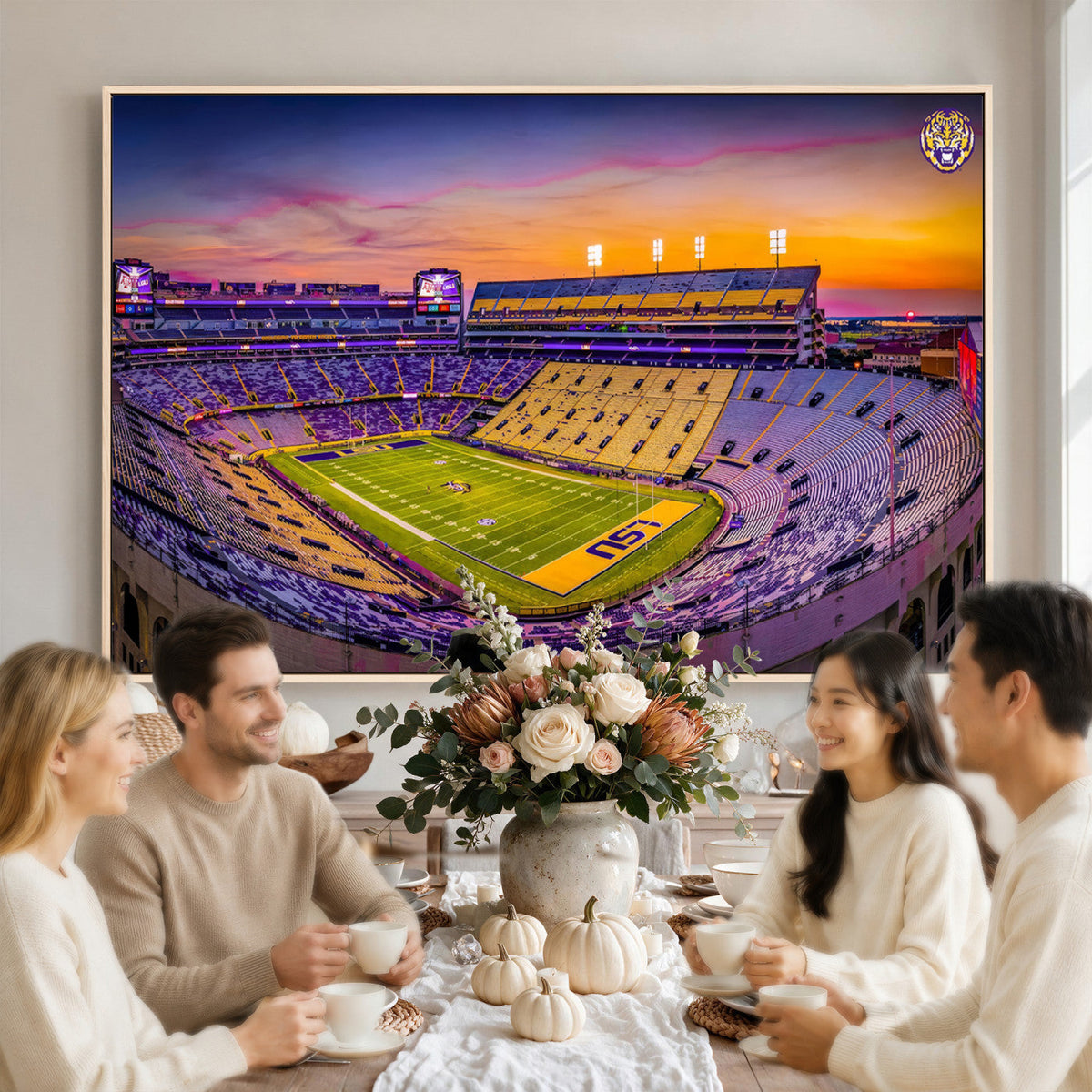 The Louisiana State University Tigers Football Team Print, Framed and Ready to Hang