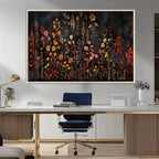 Large Floral Painting Print Illustration Flowers Canvas Wall Art