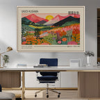 Yayoi Kusama 1986 Wall Art Print, Wabi Sabi Japanese Vibrant Abstract Landscape Canvas