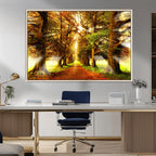Sunshine in Forest and Trees Wall Art Canvas Print