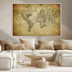 Push Pin World Map Canvas Print | Travel Tracker Wall Art