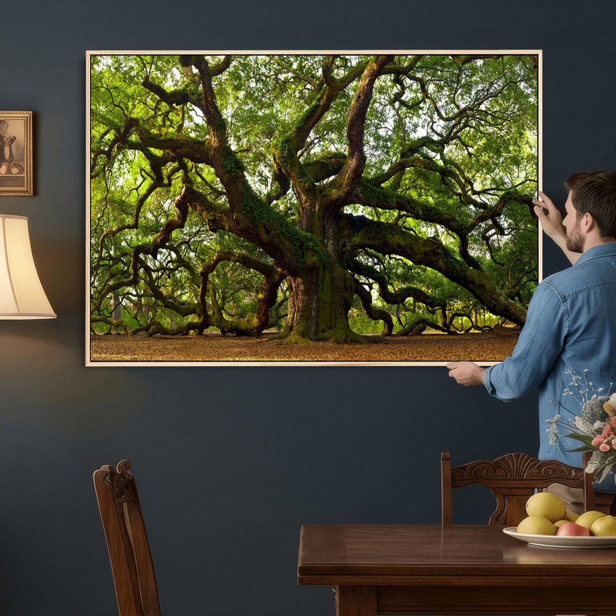 Angel Oak Tree Wall Art Canvas Print | Forest Tree Nature Photography Print