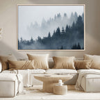 Foggy Pine Forest Wall Art Canvas Print