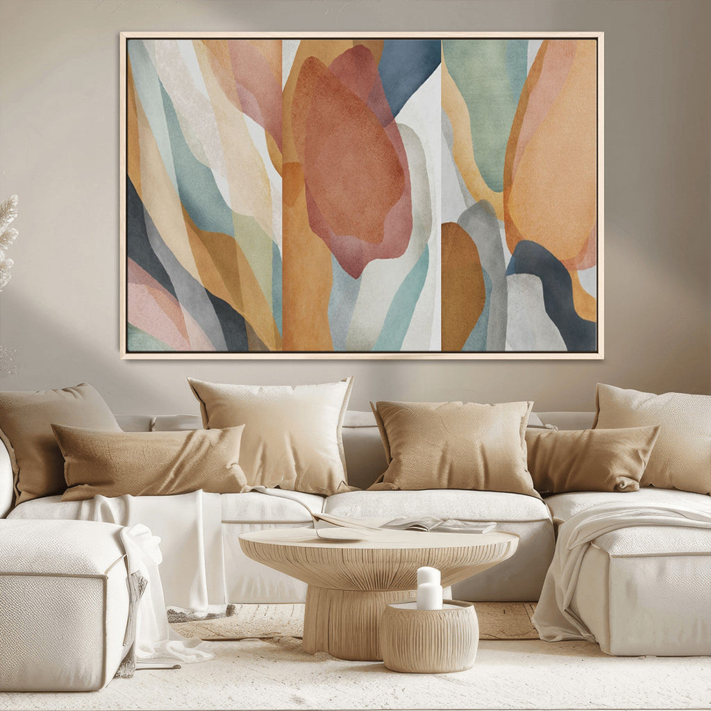 Boho Wall Art Canvas Print Set, Watercolor Boho Wall Art