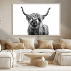 Fanny Scottish Highland Cow Cattle Art Print Farmhouse Wall Art Canvas Print