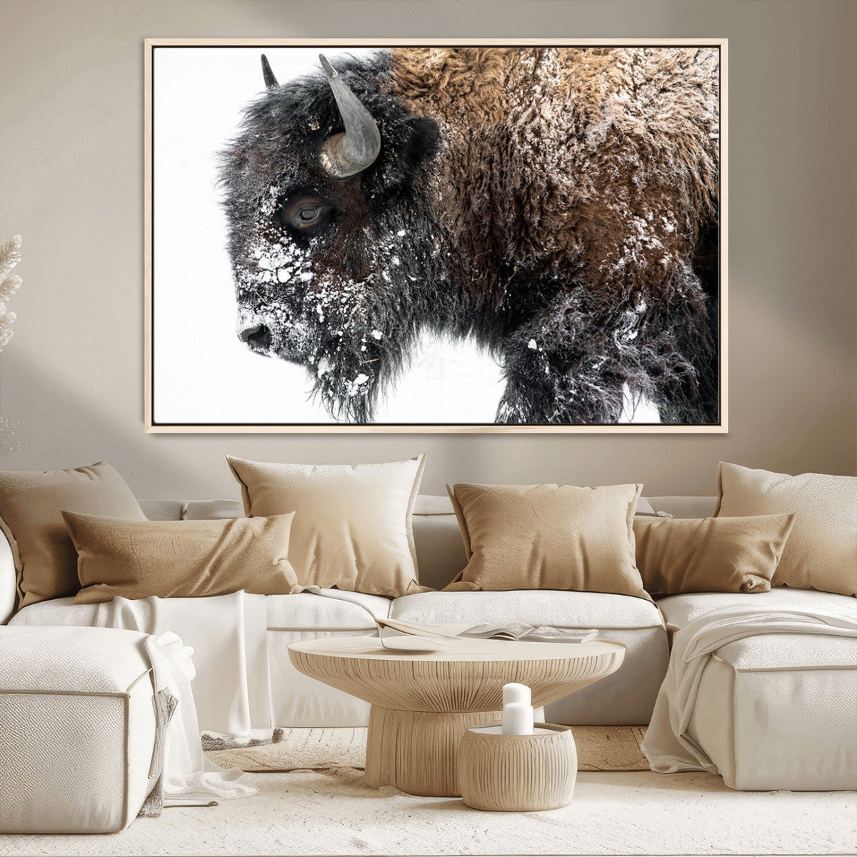 American Bison Wall Art Print, Majestic Buffalo Canvas Print for Living Room or Office