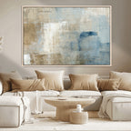 Abstract Blue and Beige Wall Art, Modern Minimalist Canvas Print Set