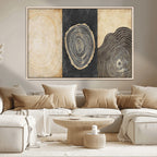 Tree Rings Canvas Wall Art Print, Minimalist Natural History in Modern Decor