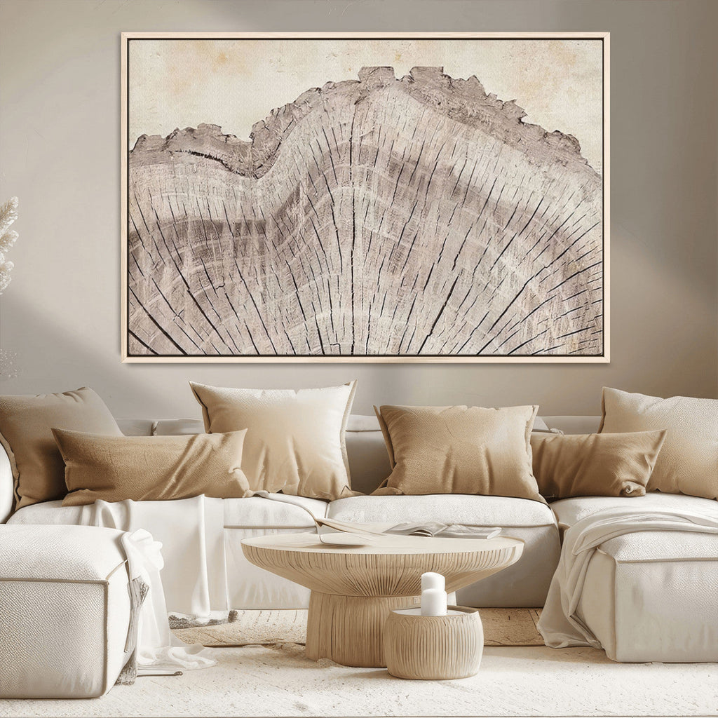 Tree Ring Wall Art Triptych, Rustic Wood Ring Canvas Print