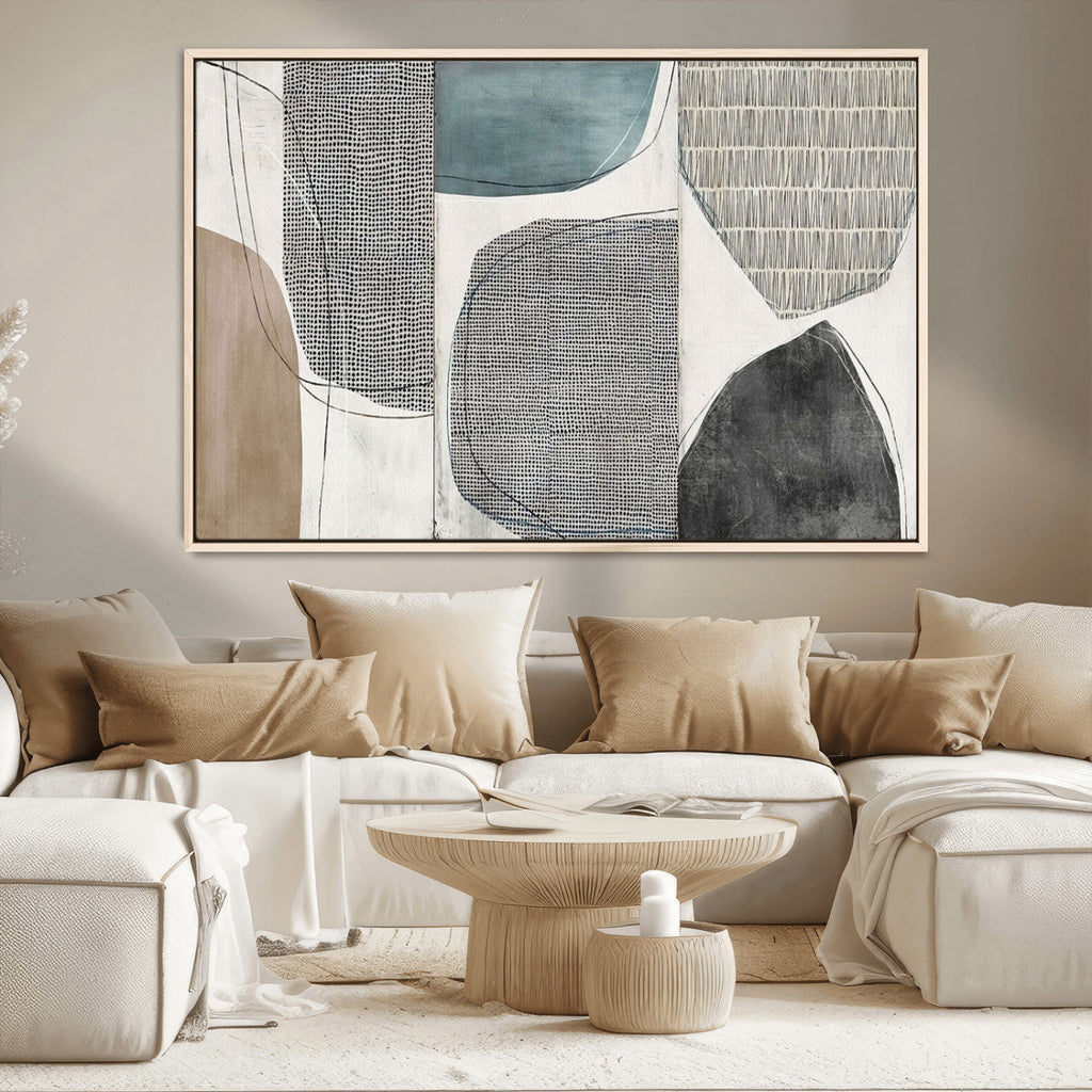 Canvas Print Wall Art Abstract Art Boho, Framed Boho Decor