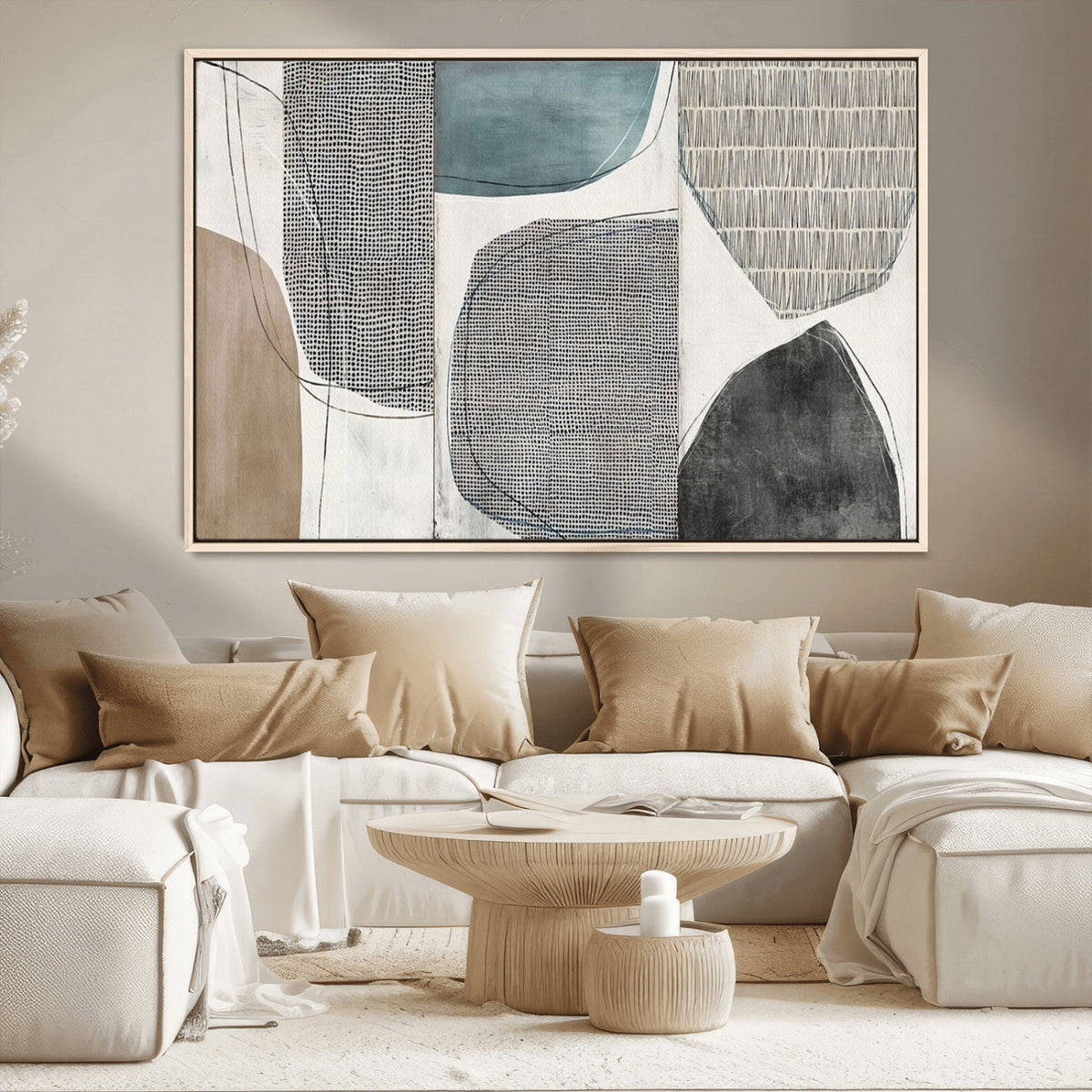 Canvas Print Wall Art Abstract Art Boho, Framed Boho Decor