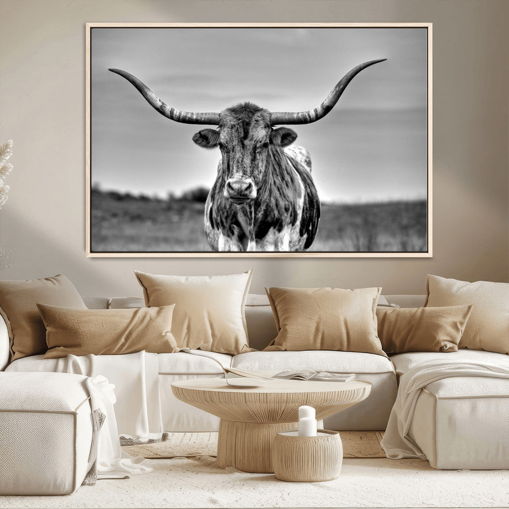 Texas Longhorn Cow Wall Art, Texas Longhorn Canvas, Cattle