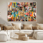Abstract Art Collage Wall Art Canvas Print, Urban Graffiti Style
