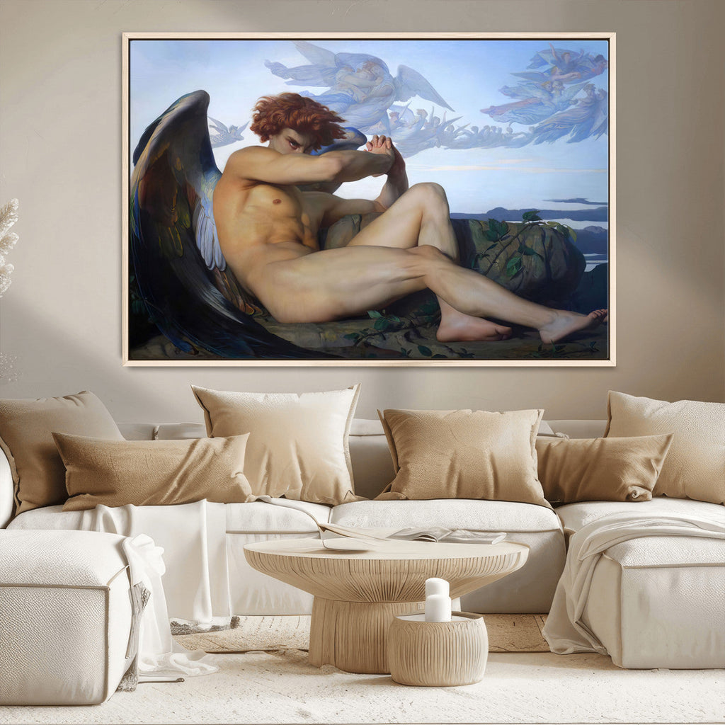 Fallen Angel Wall Art Canvas Print, Alexandre Cabanel Classic Art Reproduction