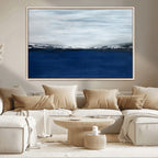 Navy Blue Abstract Wall Art Canvas Print