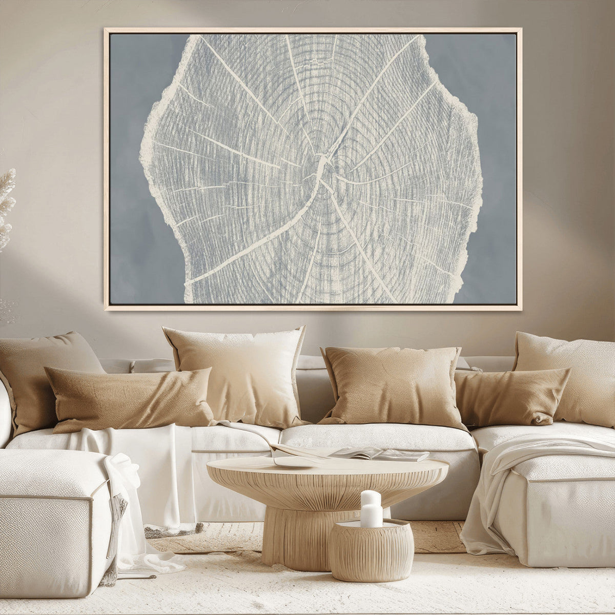 Abstract Tree Ring Wall Art Canvas Print, Framed and Ready to Hang