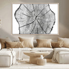 Rustic Tree Ring Wall Art Canvas Print, Framed and Ready to Hang