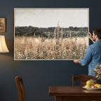 Rustic Field Landscape Wall Art Print, Giclee Canvas Wall Art