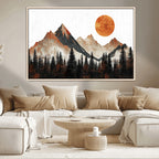 Modern Abstract Mountain Canvas Wall Art Print