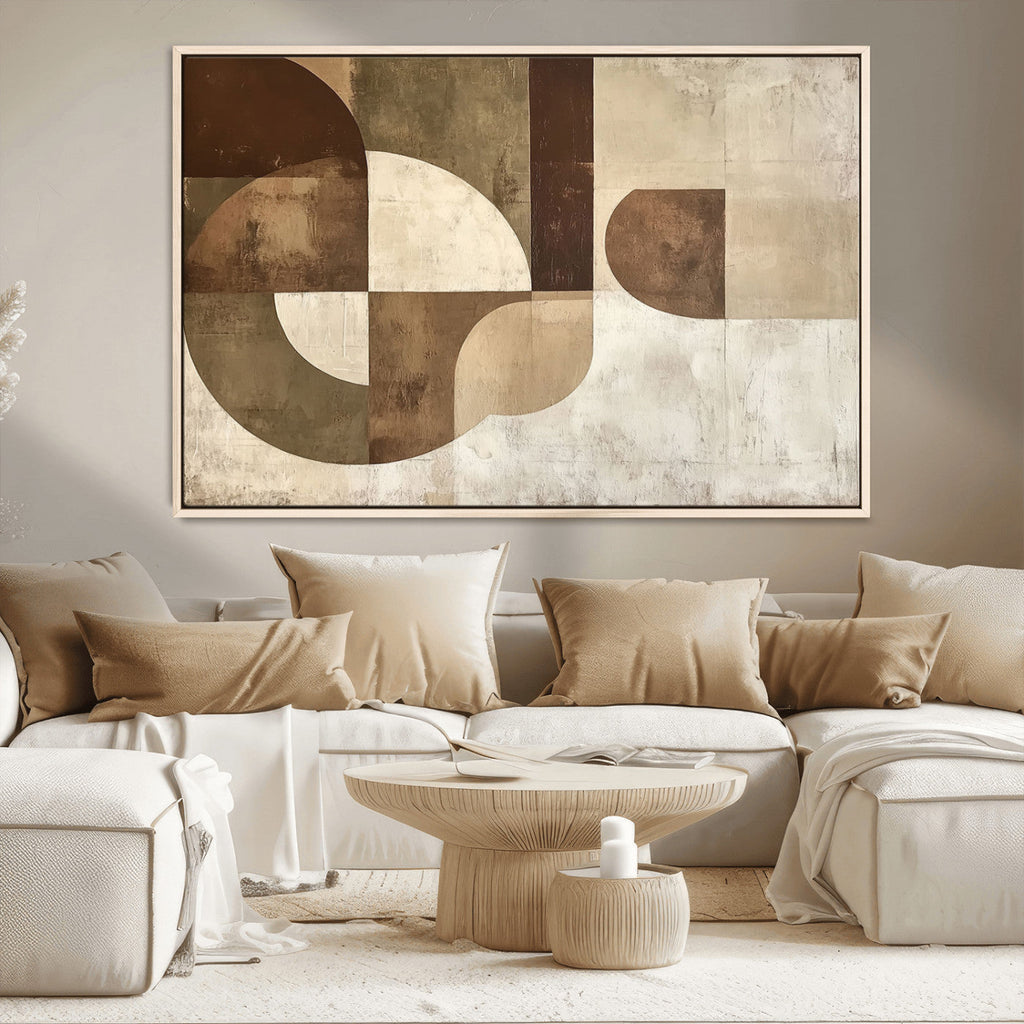 Wabi Sabi Geometric Wall Art | Abstract Modern Minimalist Canvas Print