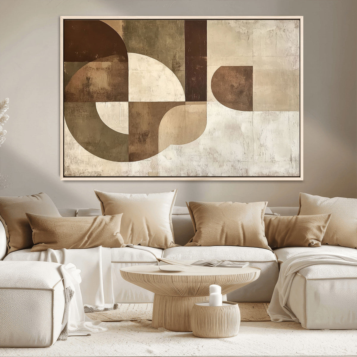 Wabi Sabi Geometric Wall Art | Abstract Modern Minimalist Canvas Print