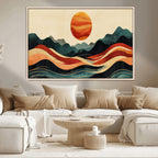 Mountain Triptych Wall Art Canvas Print | Western Boho Pine Tree Nature Print