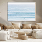 Ocean Wave Surfer Wall Art | Framed Minimal Seascape Canvas