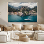 Amalfi Coast Wall Art | Framed Italian Seaside Canvas