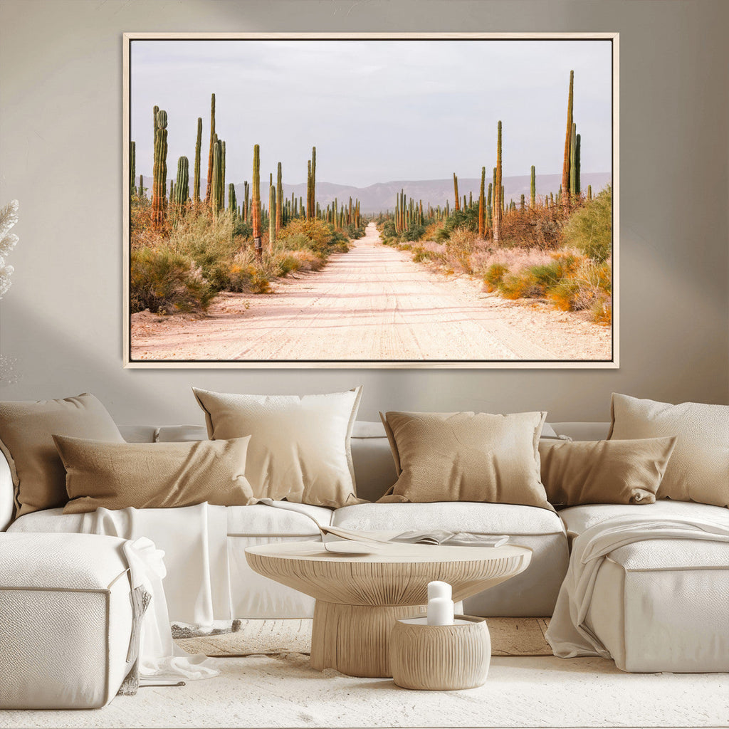 Desert Cactus Wall Art | Framed Southwestern Canvas Artwork