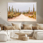 Desert Cactus Wall Art | Framed Southwestern Canvas Artwork