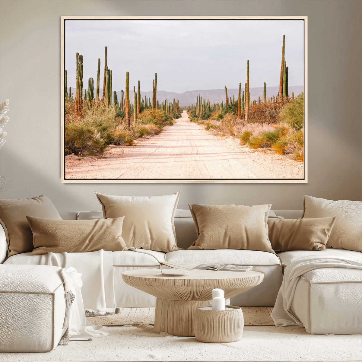 Desert Cactus Wall Art | Framed Southwestern Canvas Artwork