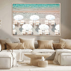 Calm Beach Wall Art | Framed Turquoise Water Canvas Artwork