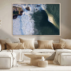 Ocean Wave Wall Art | Aerial Coastal View Canvas Artwork