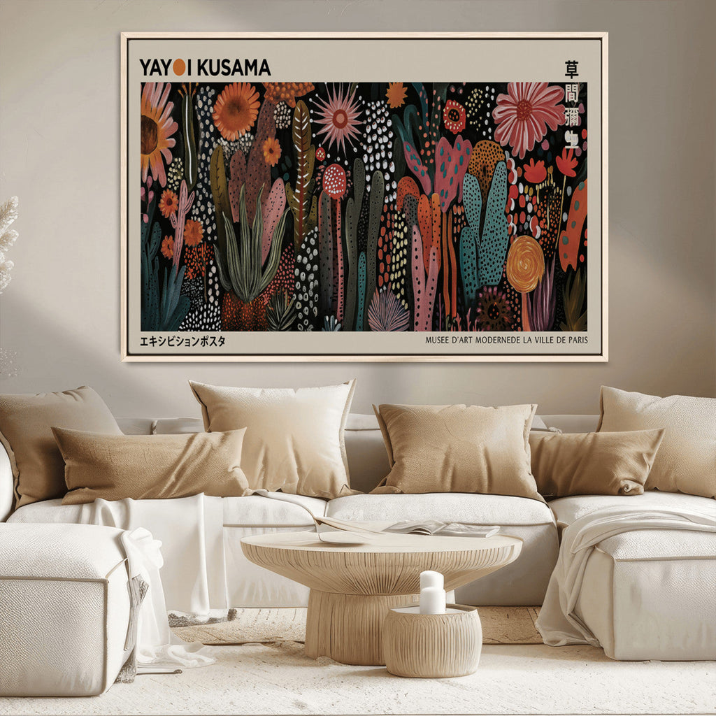 Modern Japanese Wall Art Canvas Print, Framed Abstract Mount Fuji Zen Landscape