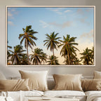 Palms Wall Art Canvas Print, Framed Tropical Coastal Nature Scene