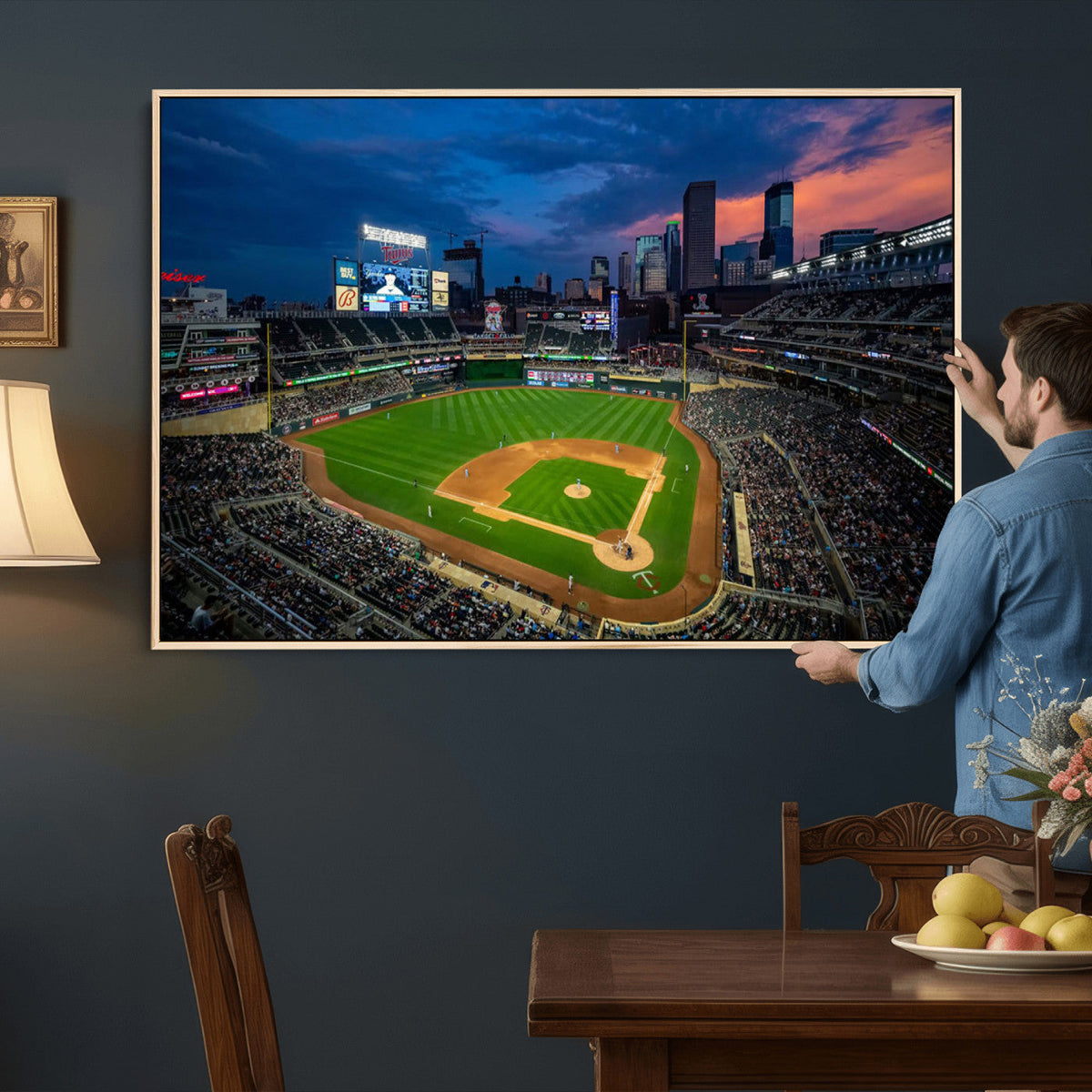 Target Field Wall Art Canvas Print, Baseball Stadium Scene
